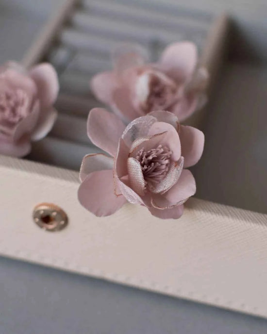 Blush Pink Flower Hair Pins – Handmade Floral Accessories (Set of 3)