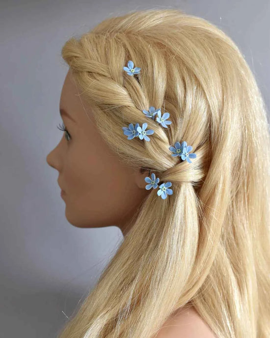 Forget-me-not flowers hair pins