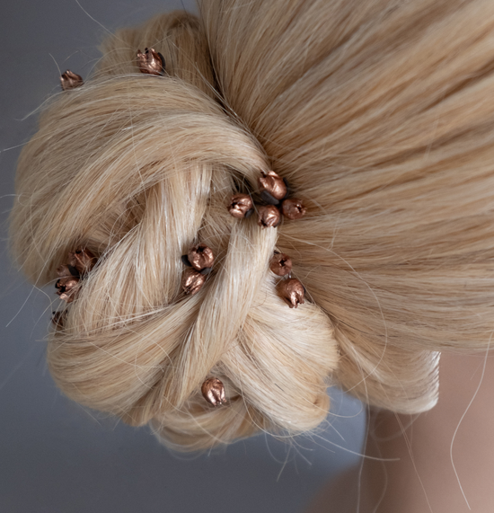 Bronze colour berries hair pins