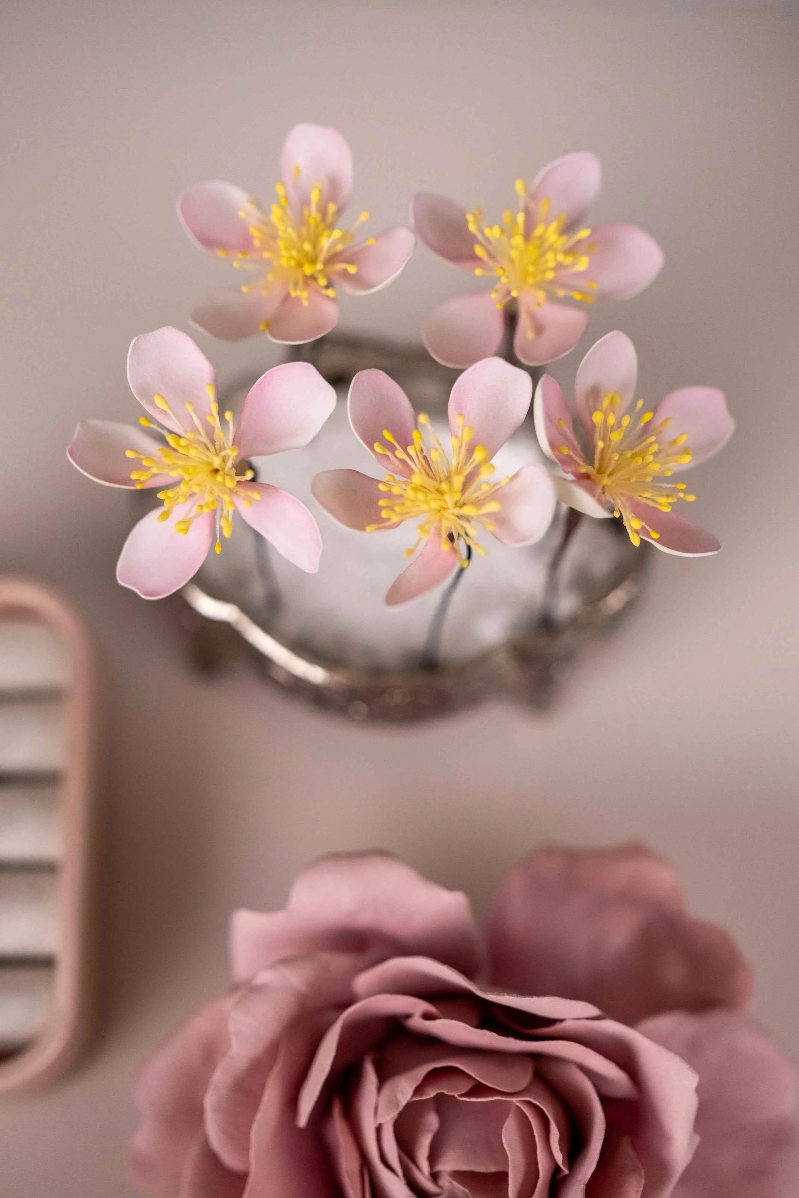 Cherry Blossom Hair Pins for Elegant Hairstyles