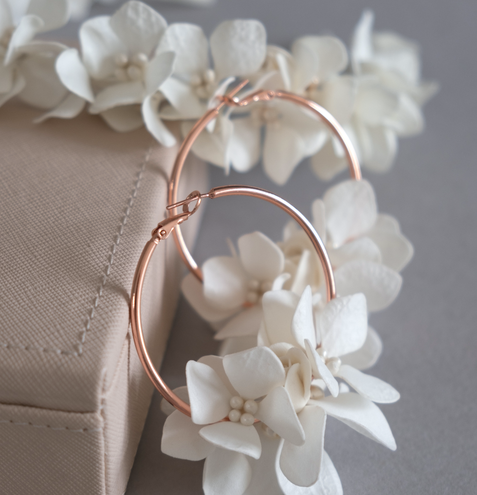 Hydrangea Bridal Set — Headband & Earrings