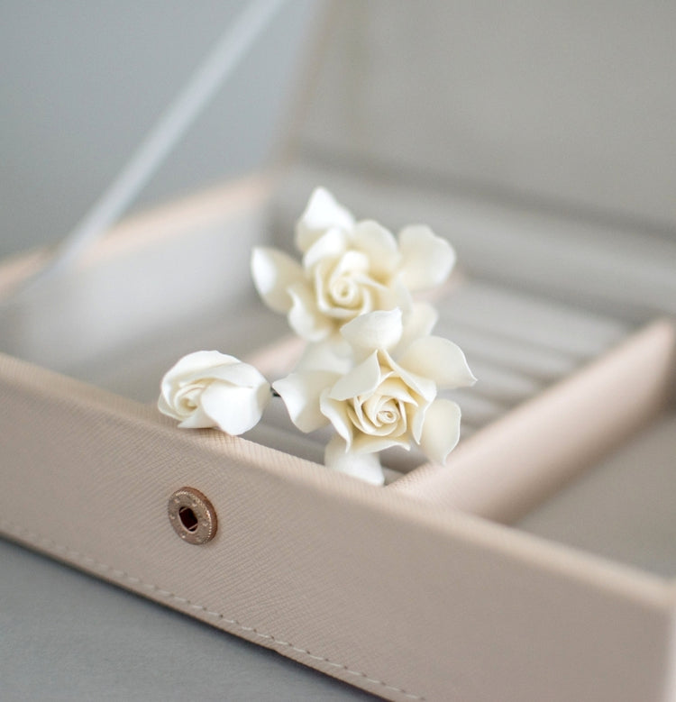 Ivory gardenias headpiece