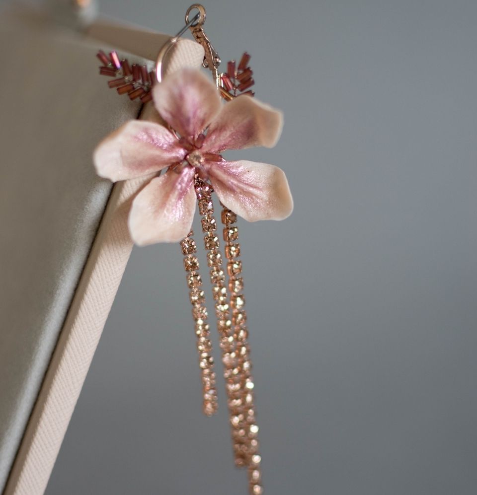 Sakura Flower Dangle mono-earring