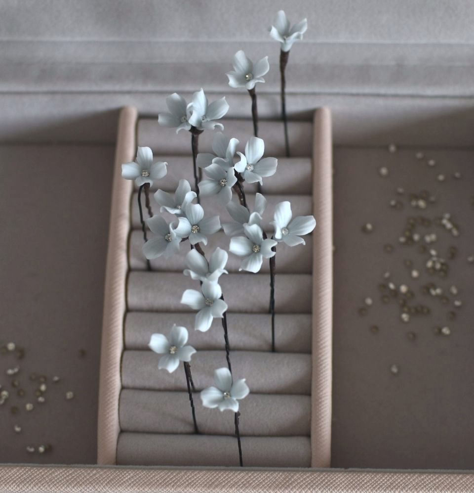 Baby blue Tiny Flowers Bobby Pin
