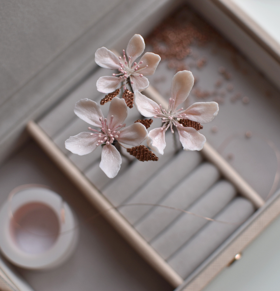 Cherry blossom hair pins set