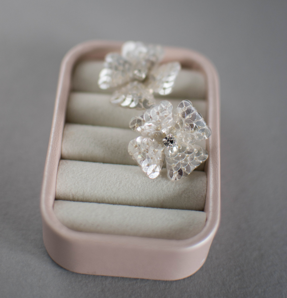 Embroidered wedding earrings