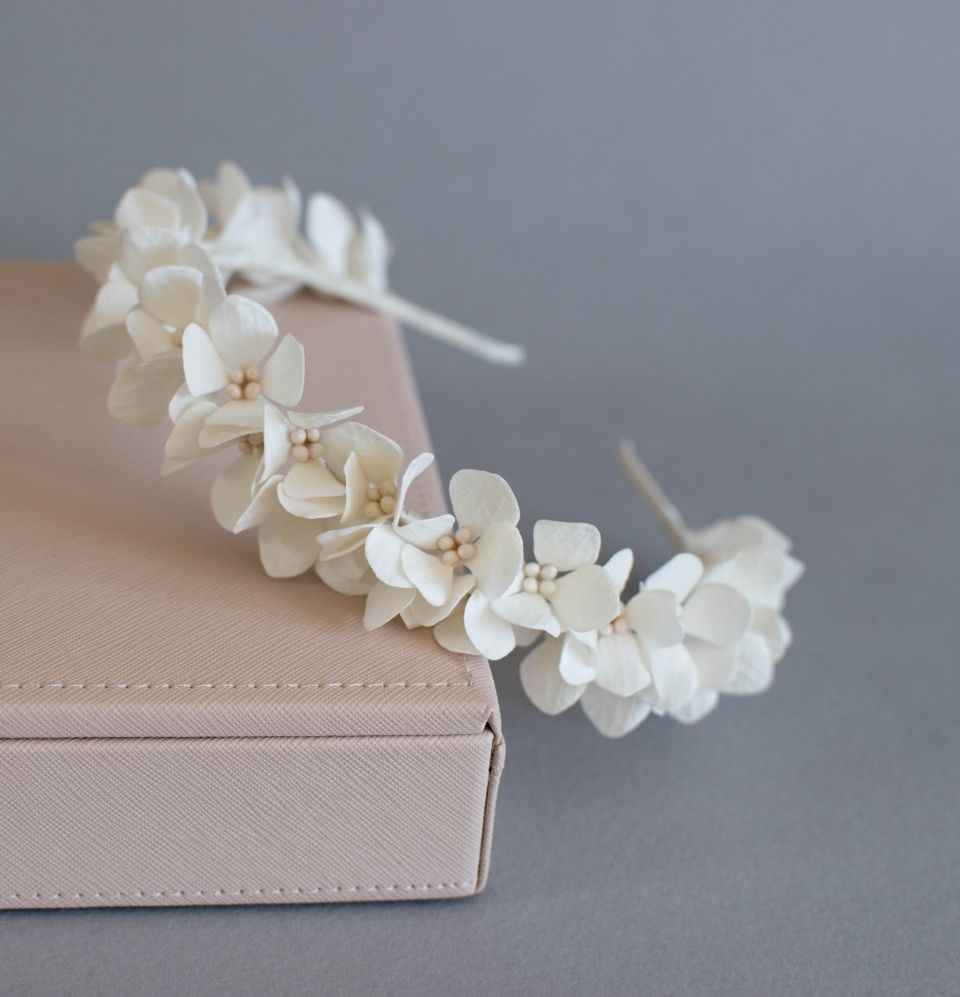 Ivory hydrangea headband (2 options)
