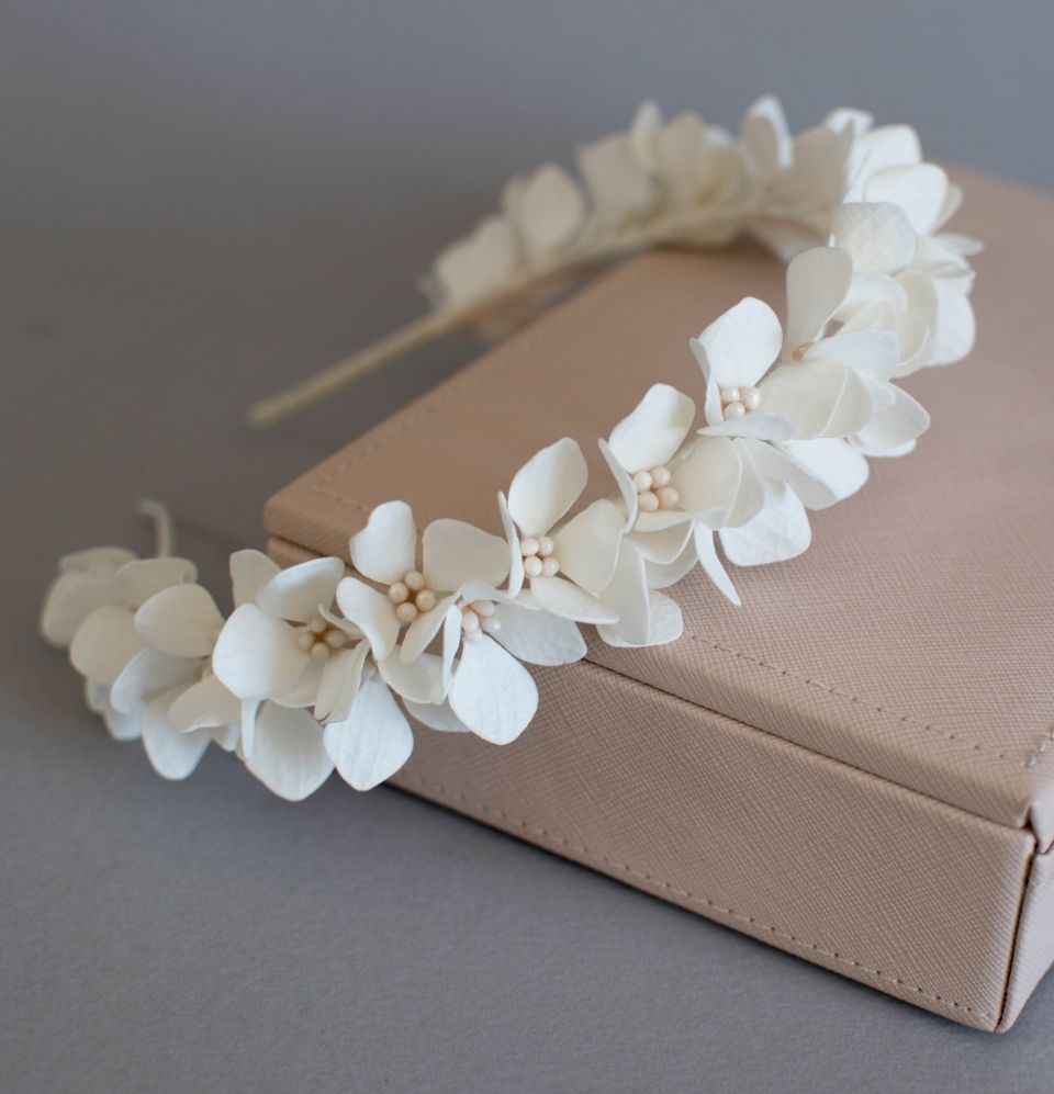 Ivory hydrangea headband (2 options)