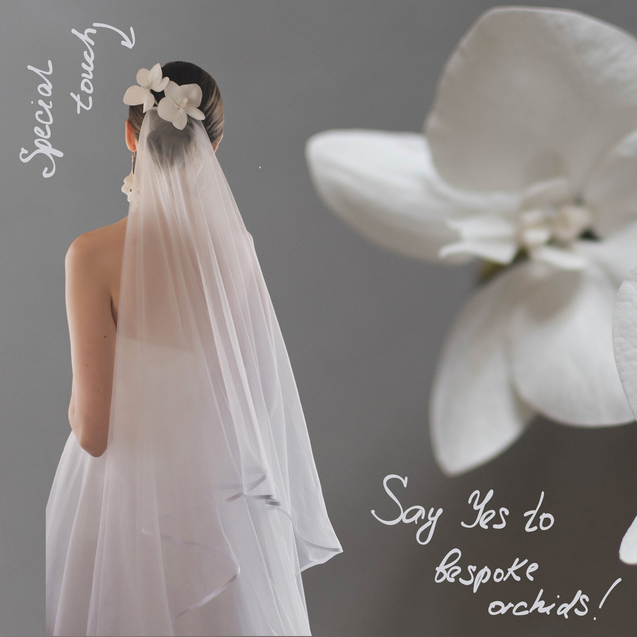 2 White Phalaenopsis Orchid for veil