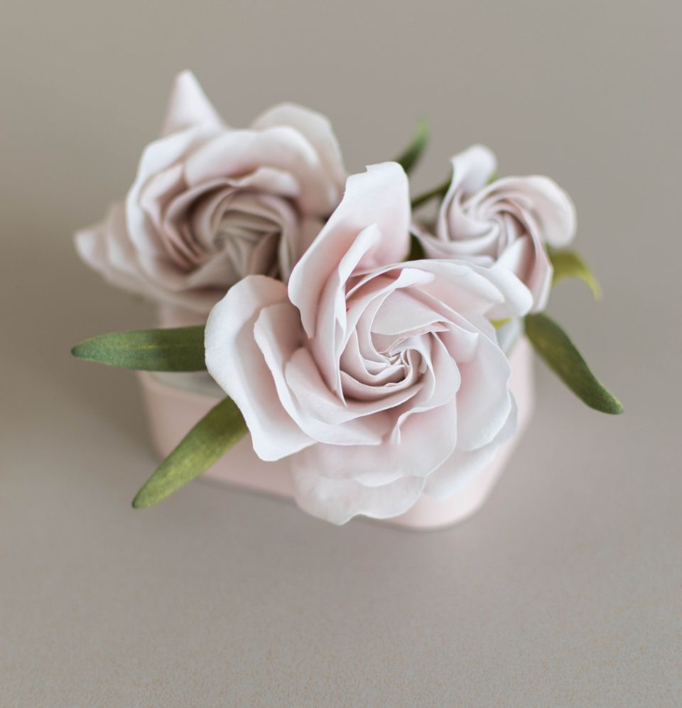 Blush pink Roses hair pin