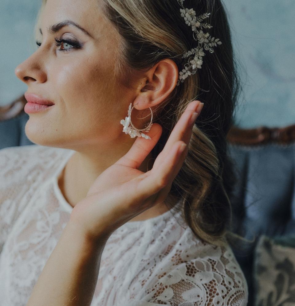 Sparkle flower bridal set for Hollywood waves