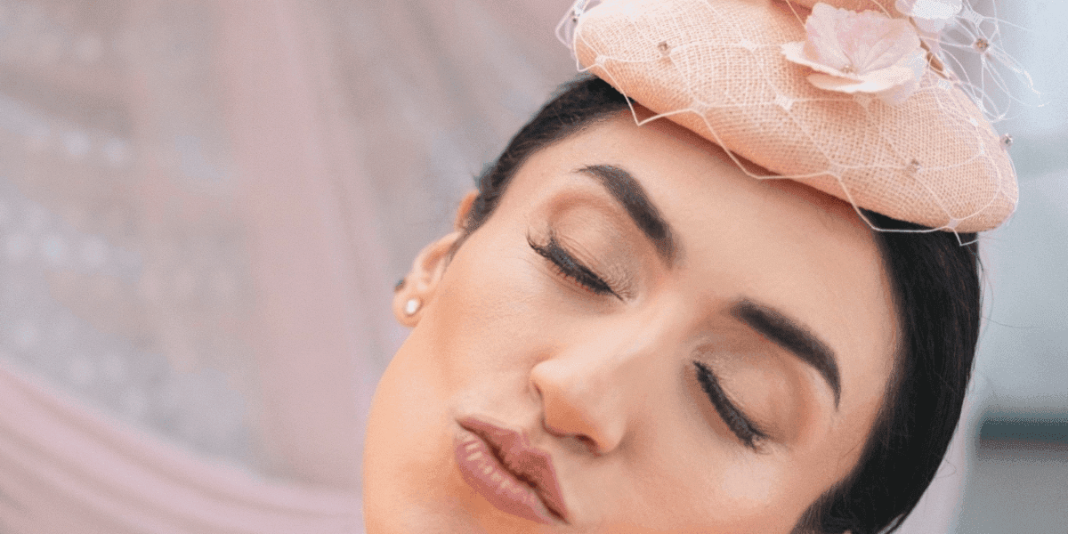 Sculptural Floral Fascinator with Veil | Handmade Wedding Guest Fascinator UK