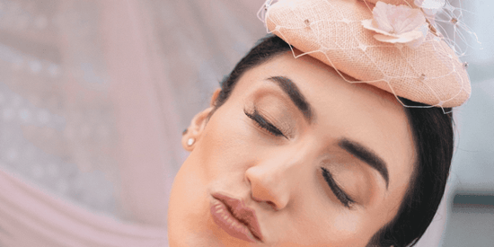 Sculptural Floral Fascinator with Veil | Handmade Wedding Guest Fascinator UK