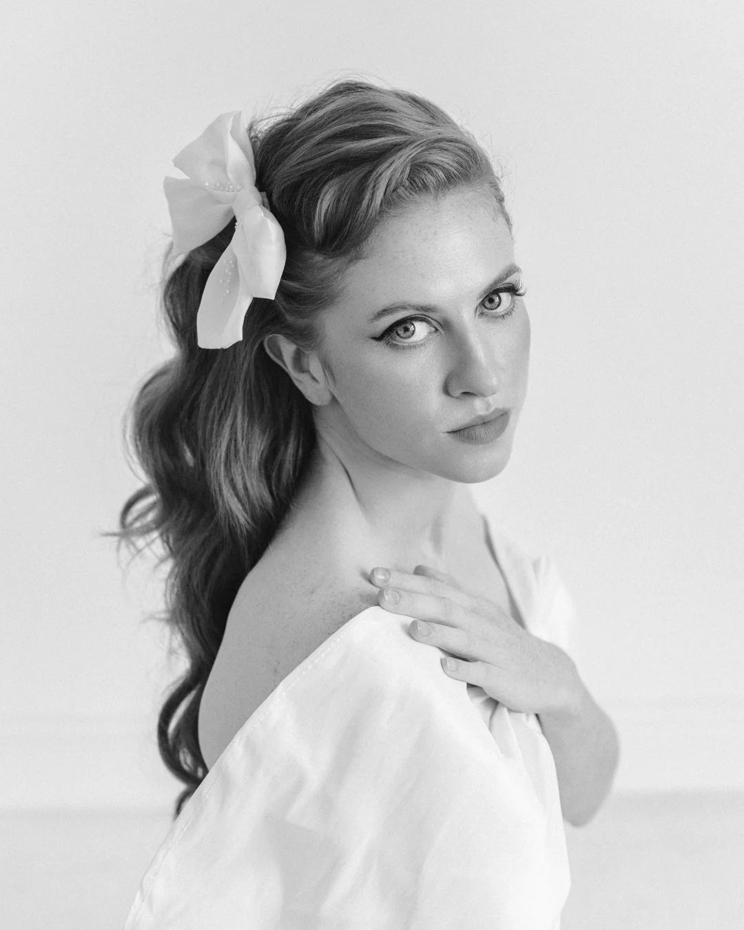 Silk Crepe Bridal Hair Bow — Veil Alternative