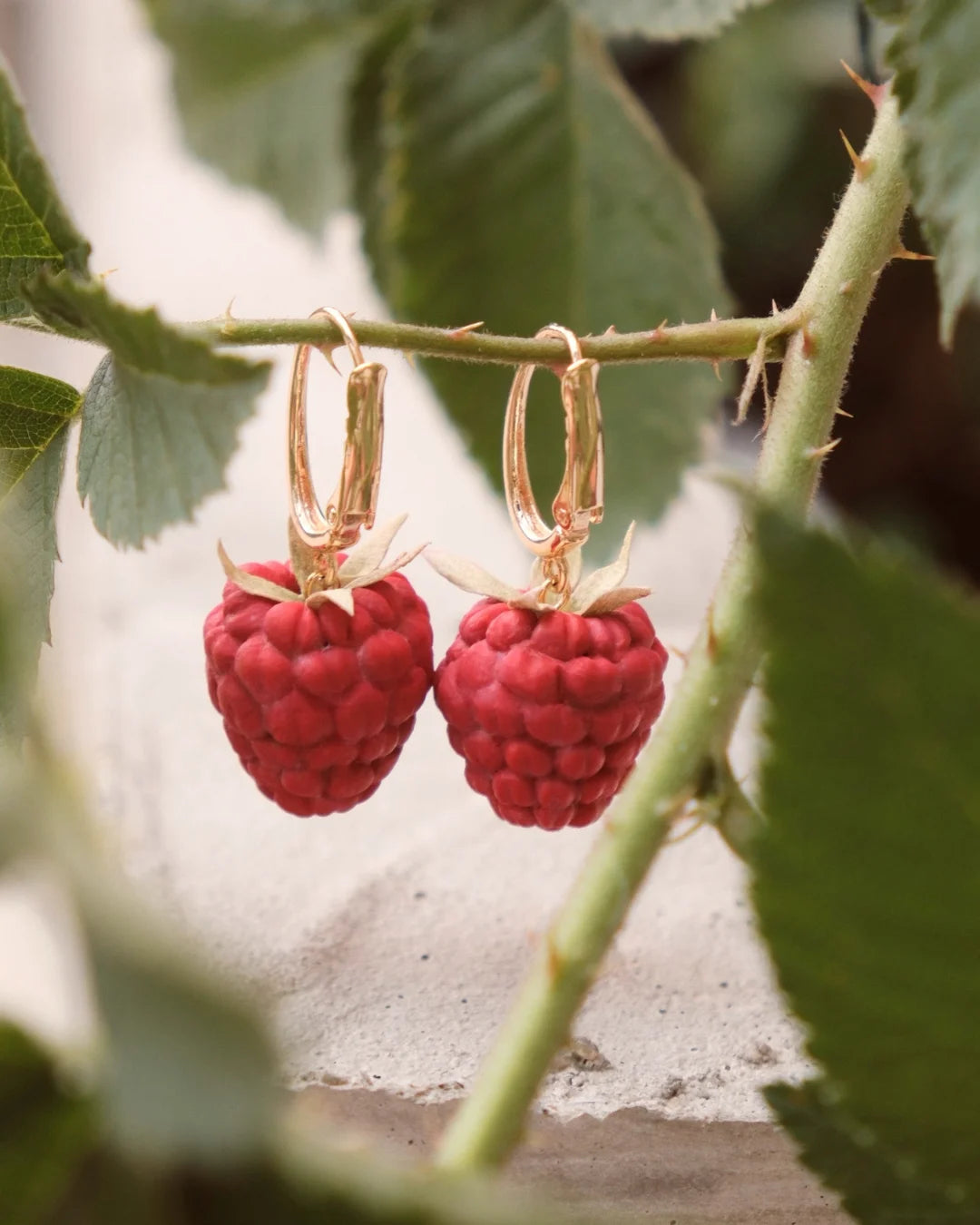 Handmade Raspberry Earrings