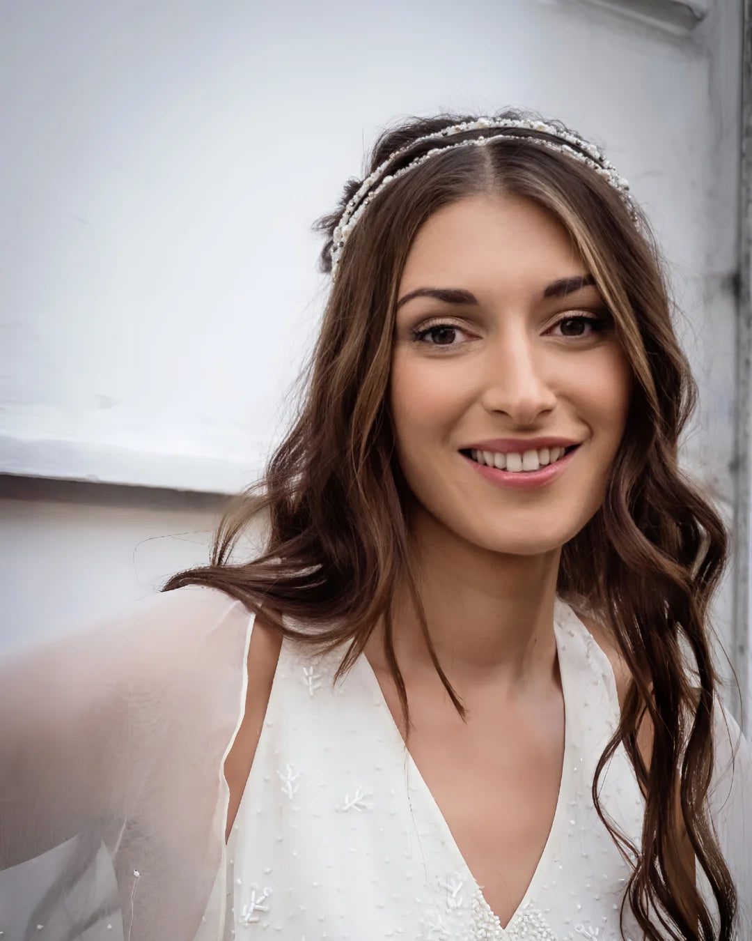 Double Tiara and Earrings Wedding Set