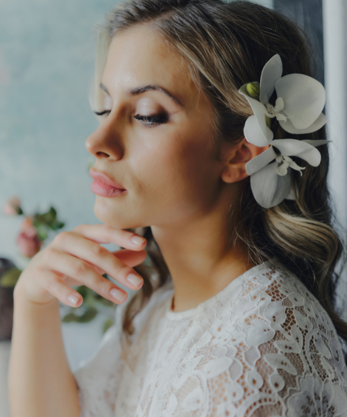 Real Touch Orchid Wedding Hair Clips – Set of 3 (White & Ivory)