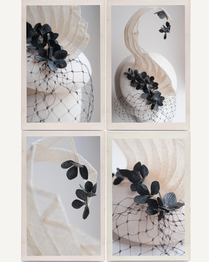 Ivory &amp; Ink Sculptural Sinamay Headpiece