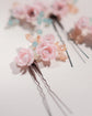 Floral Hair Pins with Crystals. Set of 3