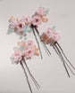 Floral Hair Pins with Crystals. Set of 3