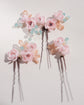 Floral Hair Pins with Crystals. Set of 3