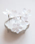 Set of five white cherry blossom bridal hair pins