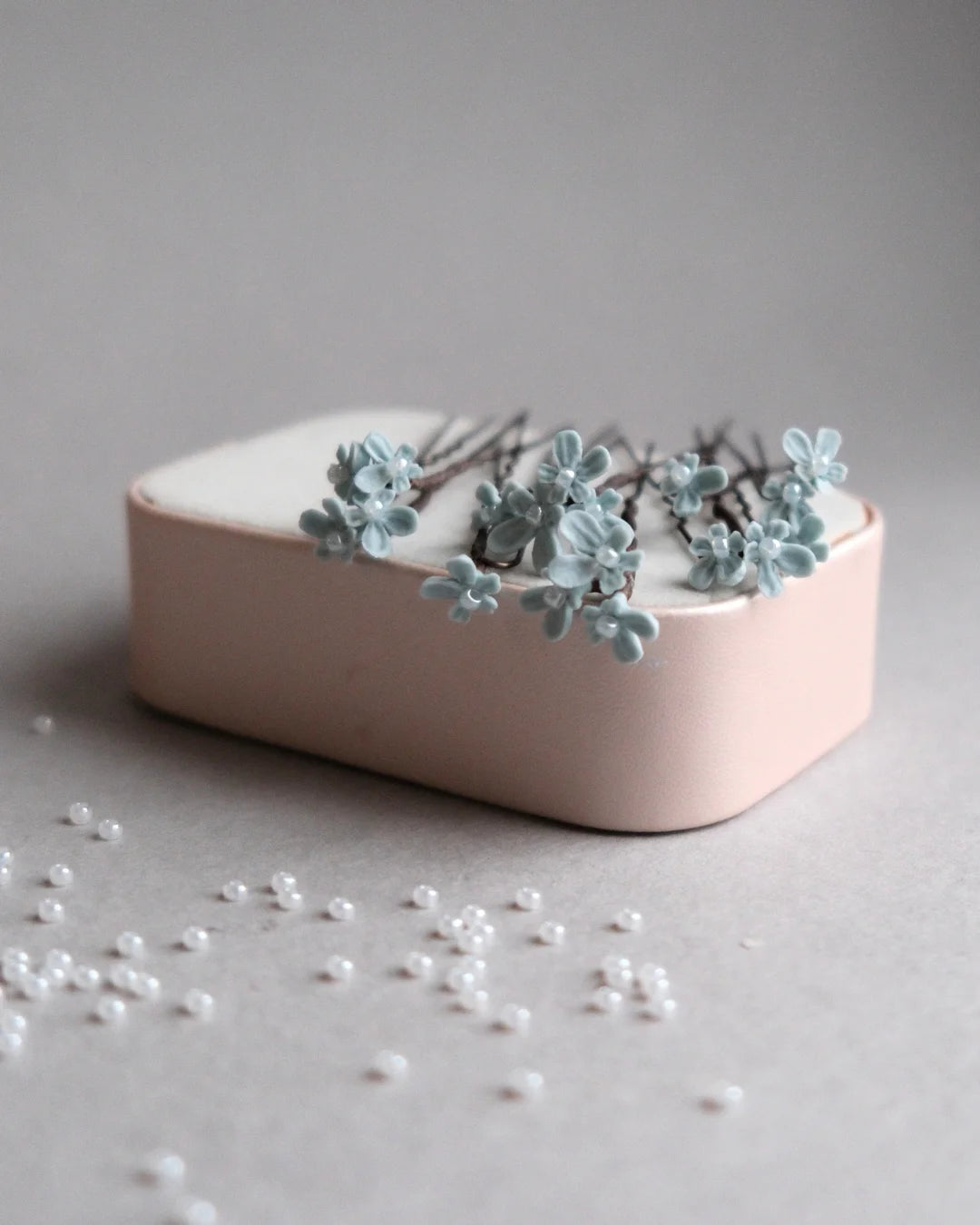 Baby Blue lavender flowers on hair pins