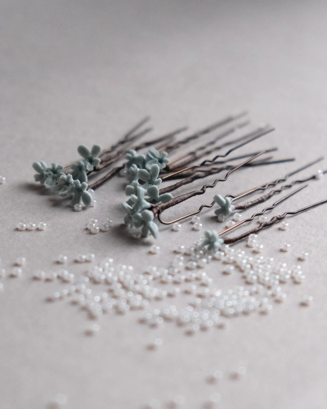 Baby Blue lavender flowers on hair pins