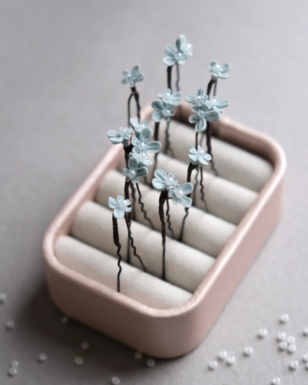 Baby Blue lavender flowers on hair pins
