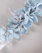 Bespoke Blue Hydrangea & Feather Bridal Sash