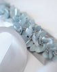 Bespoke Blue Hydrangea & Feather Bridal Sash