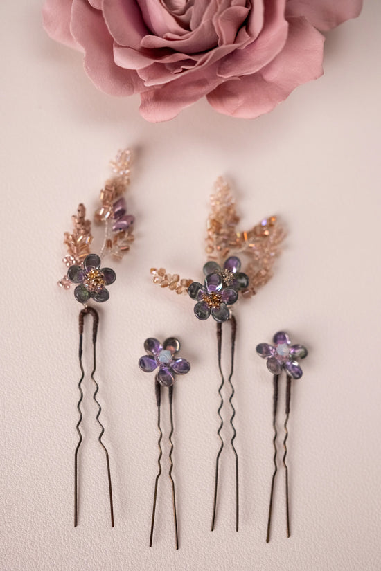 Blush Pink Floral Hair Pin Set