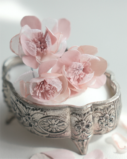 Blush Pink Flower Hair Pins — Handmade Bridal Hair Accessories, Set of 3