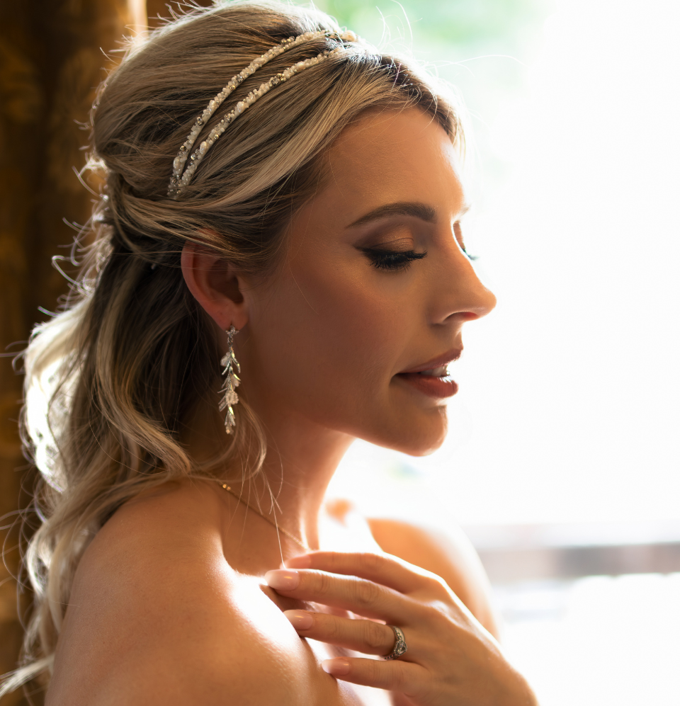 Double Tiara and Earrings Wedding Set