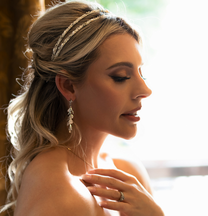 Double Tiara and Earrings Wedding Set