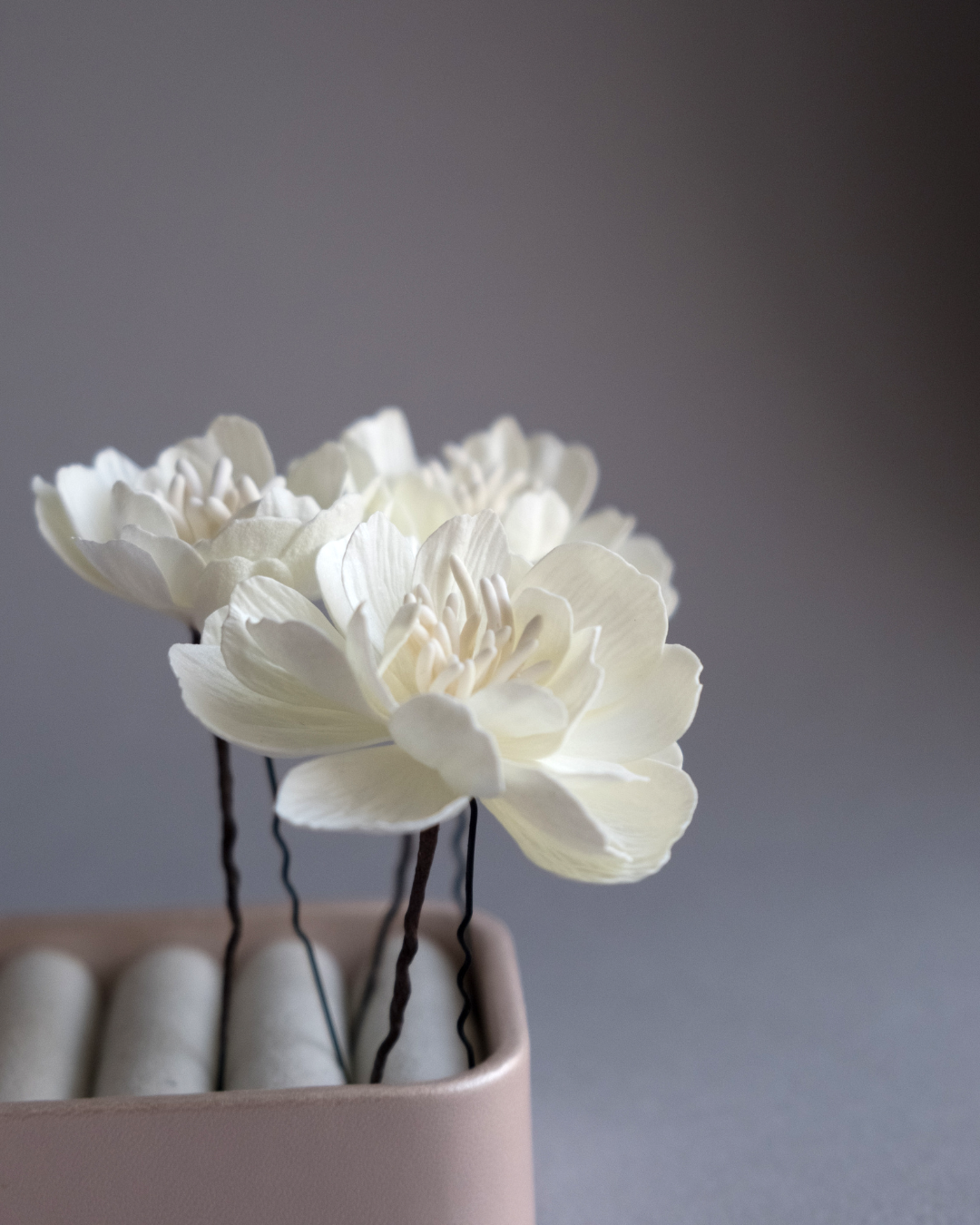 Ivory Blossom Hair Pins (Set of 3)
