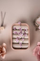 Lavender Flowers Hair Pins with Gold Centre
