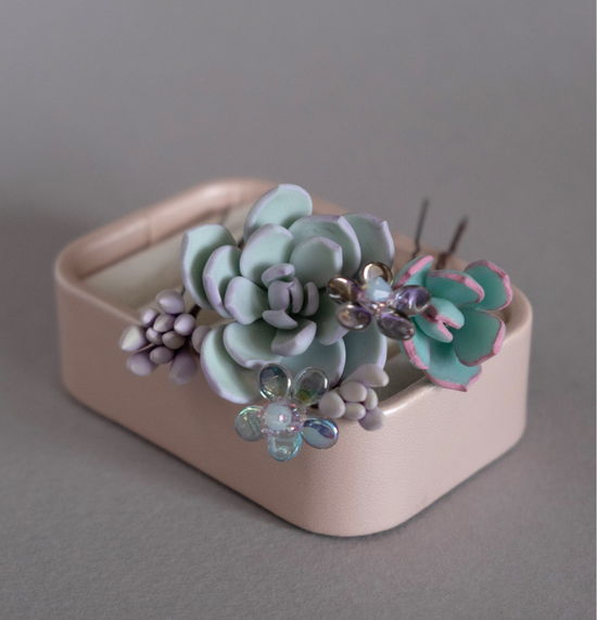 Succulents hair pins set