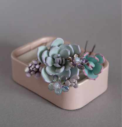 Succulents hair pins set