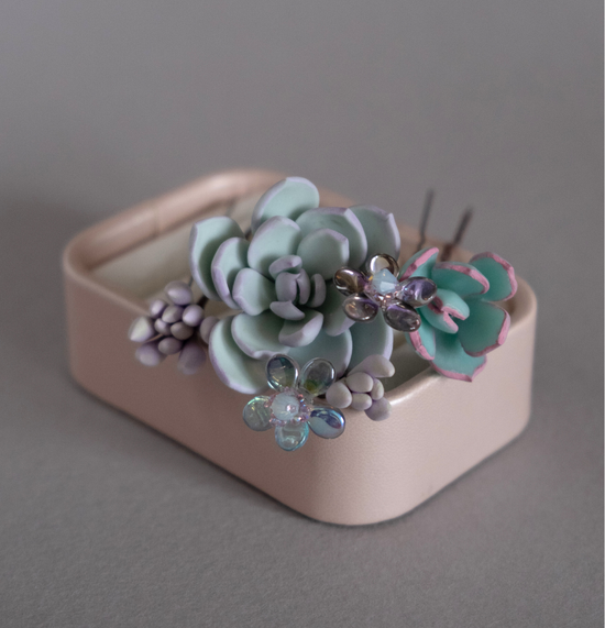 Succulents hair pins set