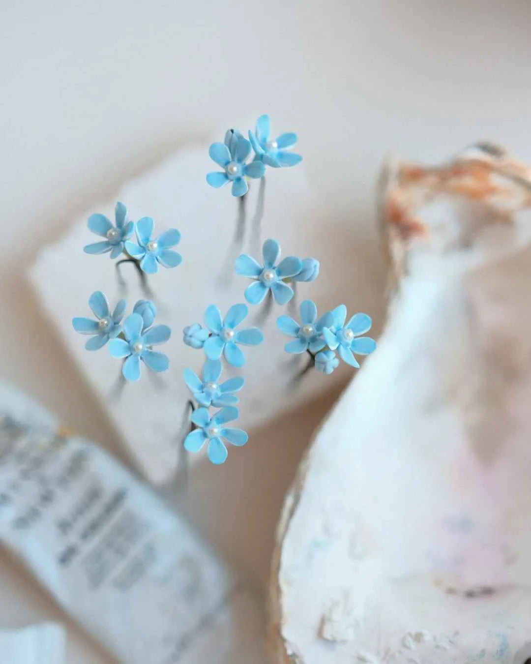Swarovski Pearl Forget-Me-Not Hair Pins
