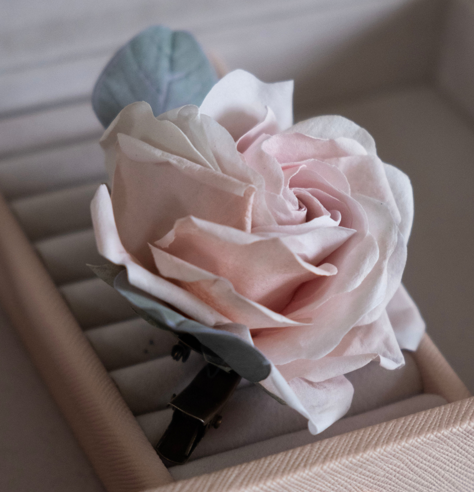 Blush pink rose on a choker