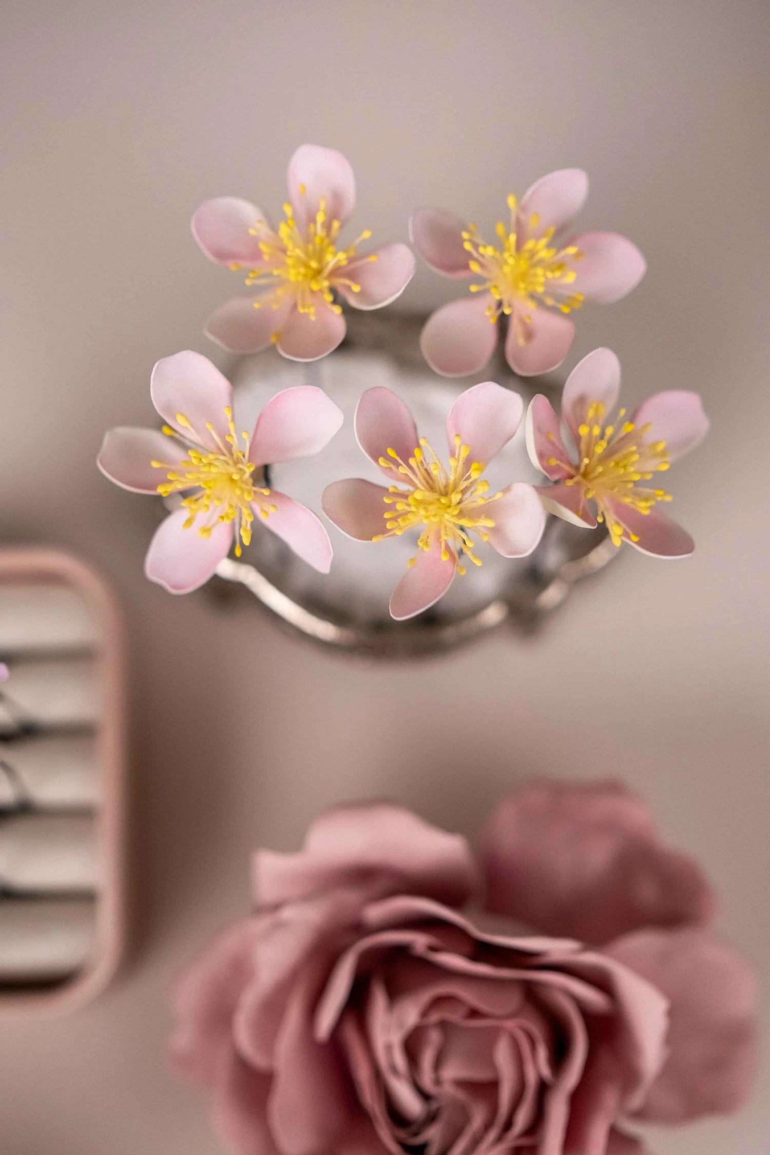 Cherry Blossom Hair Pins for Elegant Hairstyles