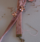 Velvet choker with rose and earrings in gift box