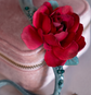 Handcrafted Velvet Choker with Crimson Rose