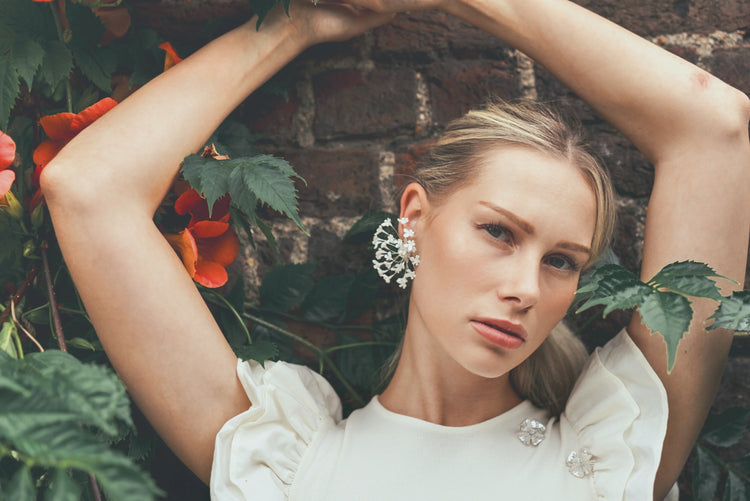 Handcrafted floral bridal accessories and earrings for bridesmaids, Bridal Party Offer by Decoflowers UK.