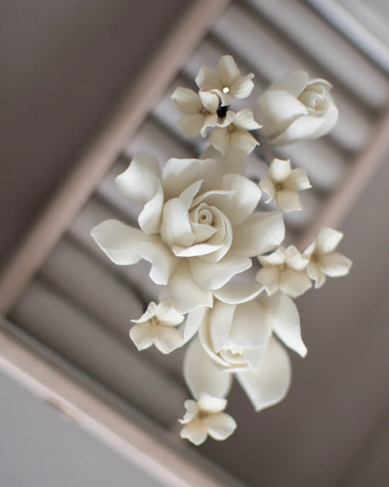 Mini Gardenias Ivory Flower Hair Pin Set