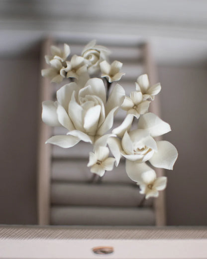 Mini Gardenias Ivory Flower Hair Pin Set