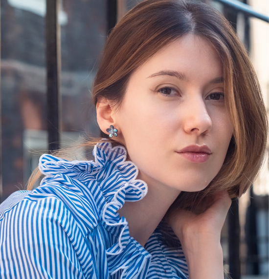 Forget-me-not glass earrings