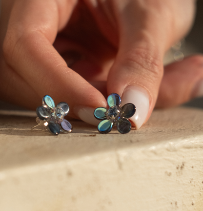 Forget-me-not glass earrings